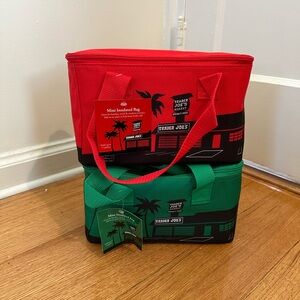 Set of 2 Trader Joe’s Mini Cooler Bags Red and Green